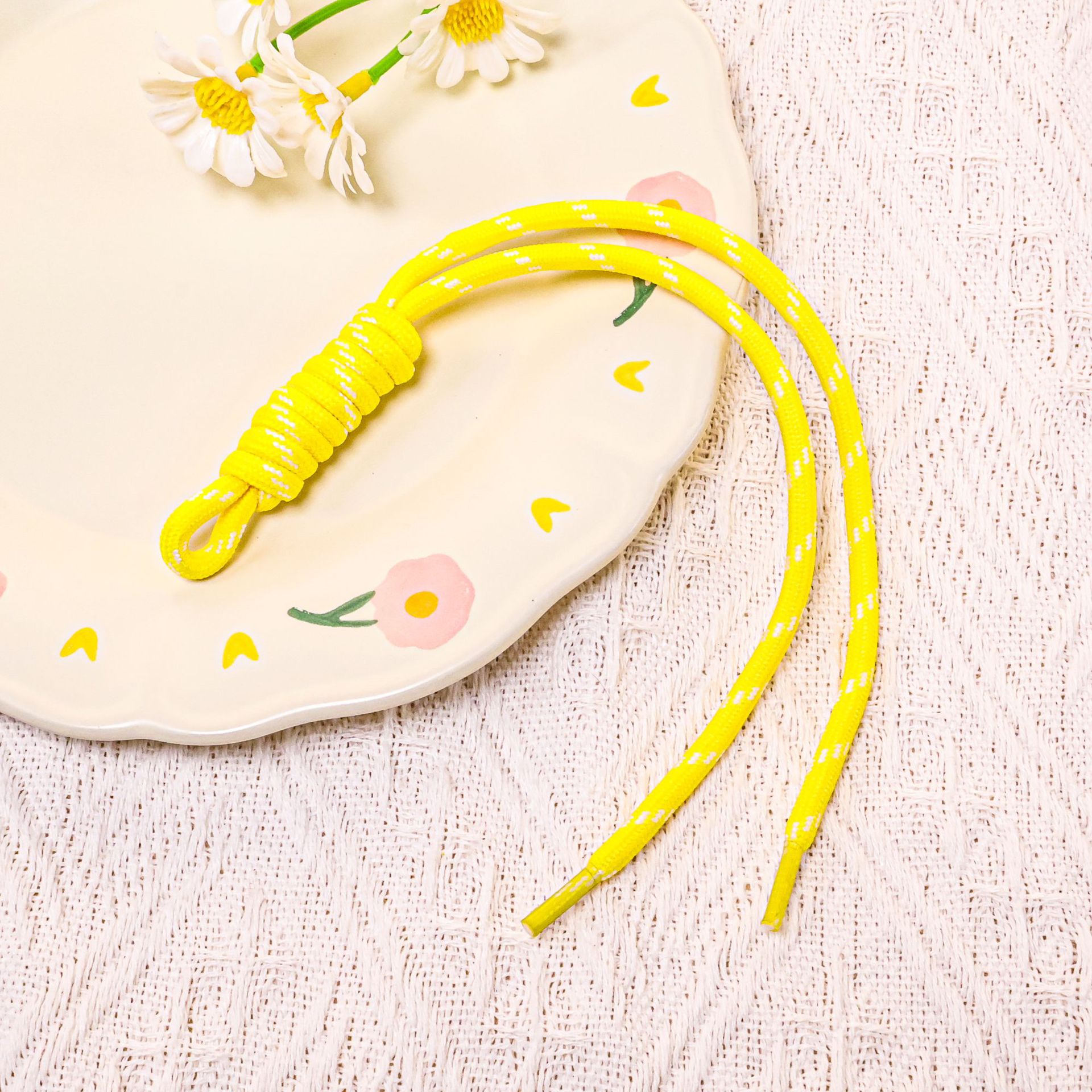 34:[Deep Yellow] Colored Lace Double-Strand Cord