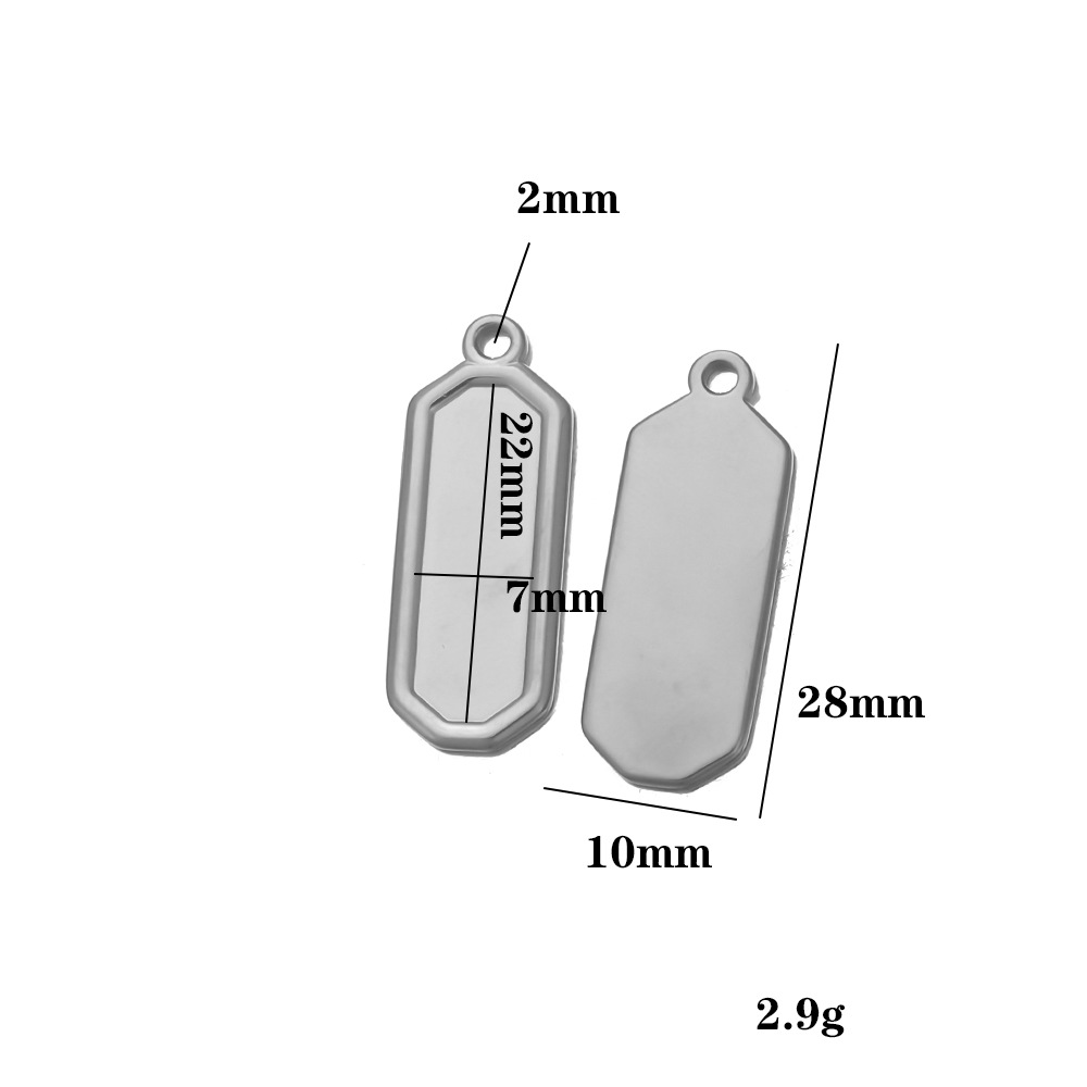Steel-colored base plate – 22mm long, 7mm wide