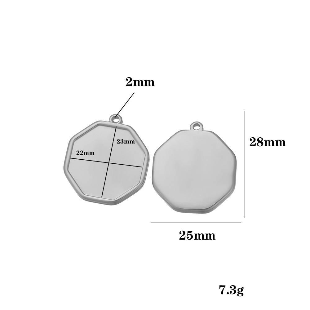 Steel-colored base – 23mm long, 22mm wide
