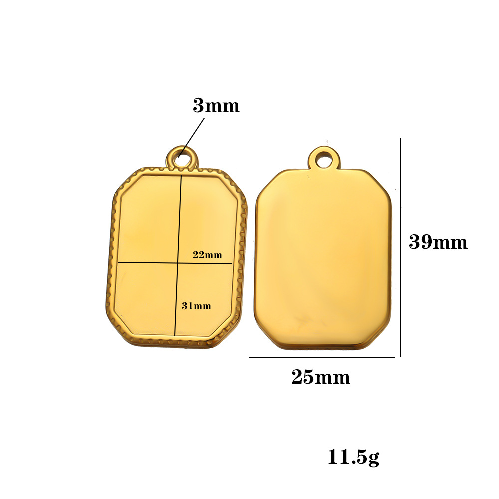 Gold-colored base – 31mm long, 22mm wide