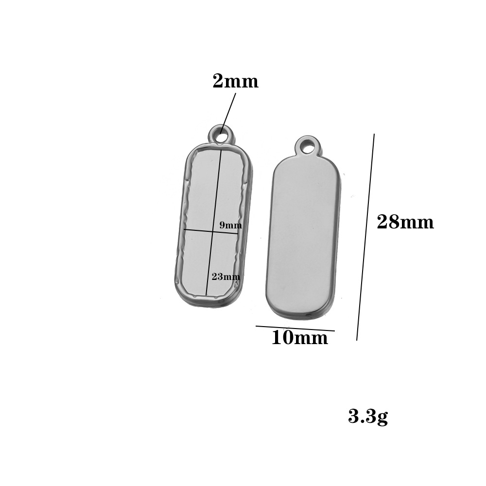 Steel-colored base plate – 23mm long, 9mm wide