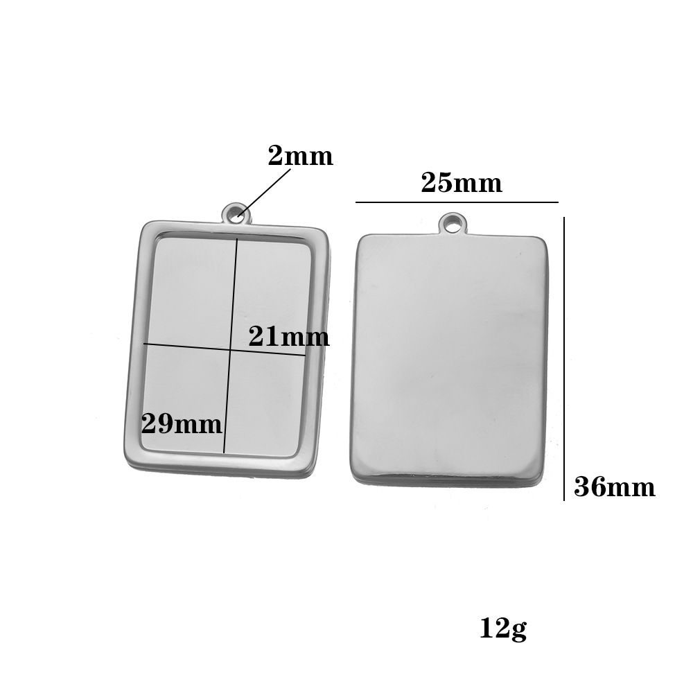 2:Steel-colored base – length 29mm, width 21mm