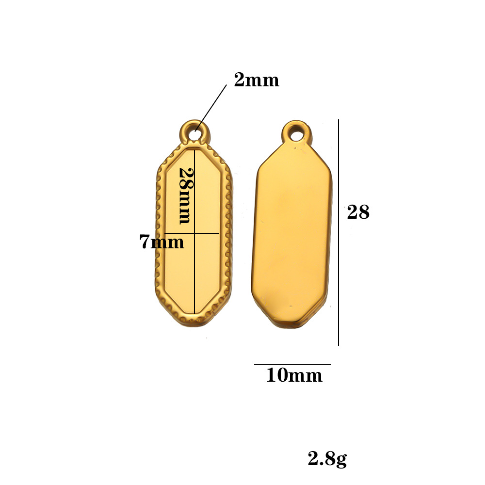 9:Gold-colored base – 28mm long, 7mm wide