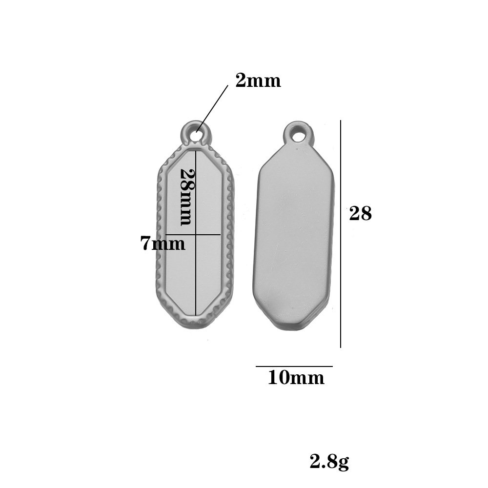 10:Steel-colored base – 28mm long, 7mm wide