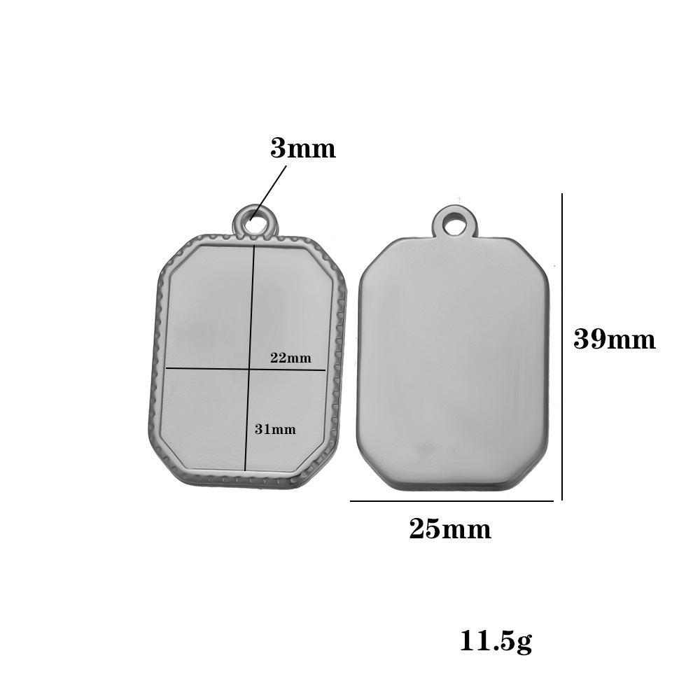14:Steel-colored base – 31mm long, 22mm wide