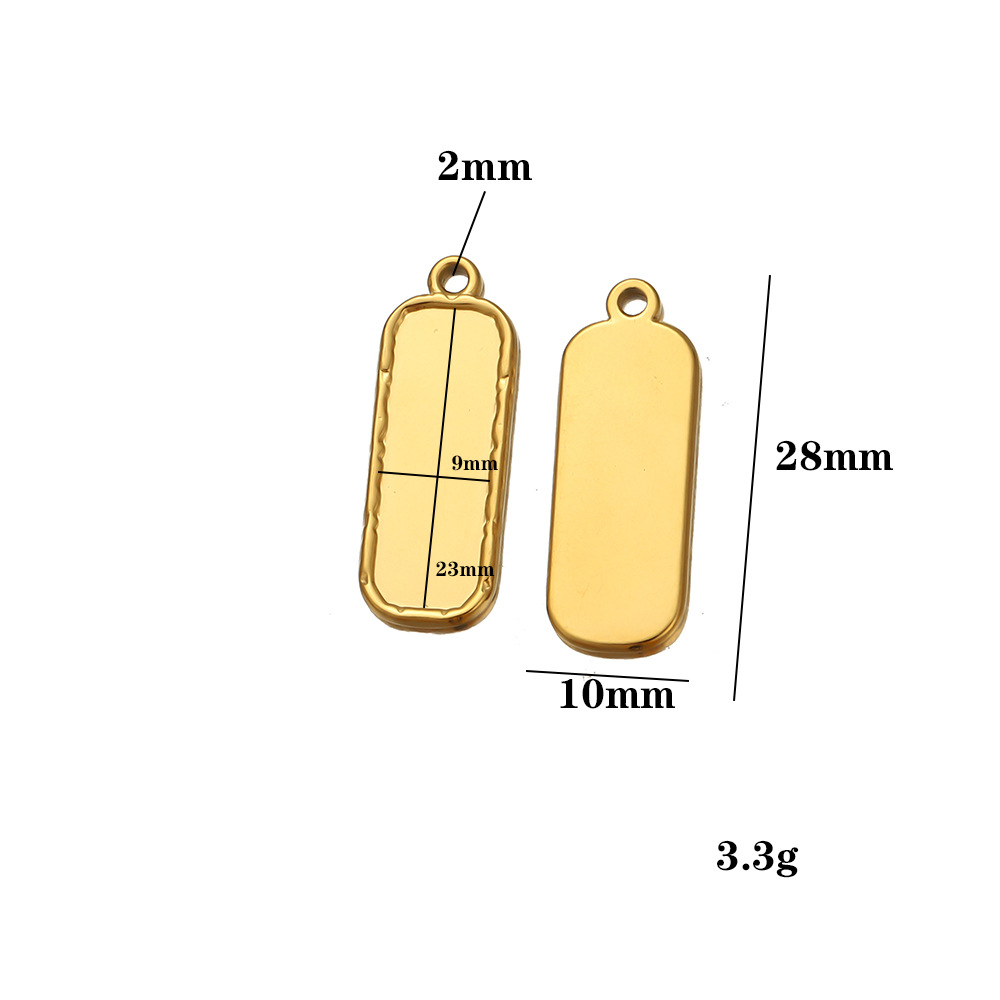 25:Gold-colored base – 23mm long, 9mm wide