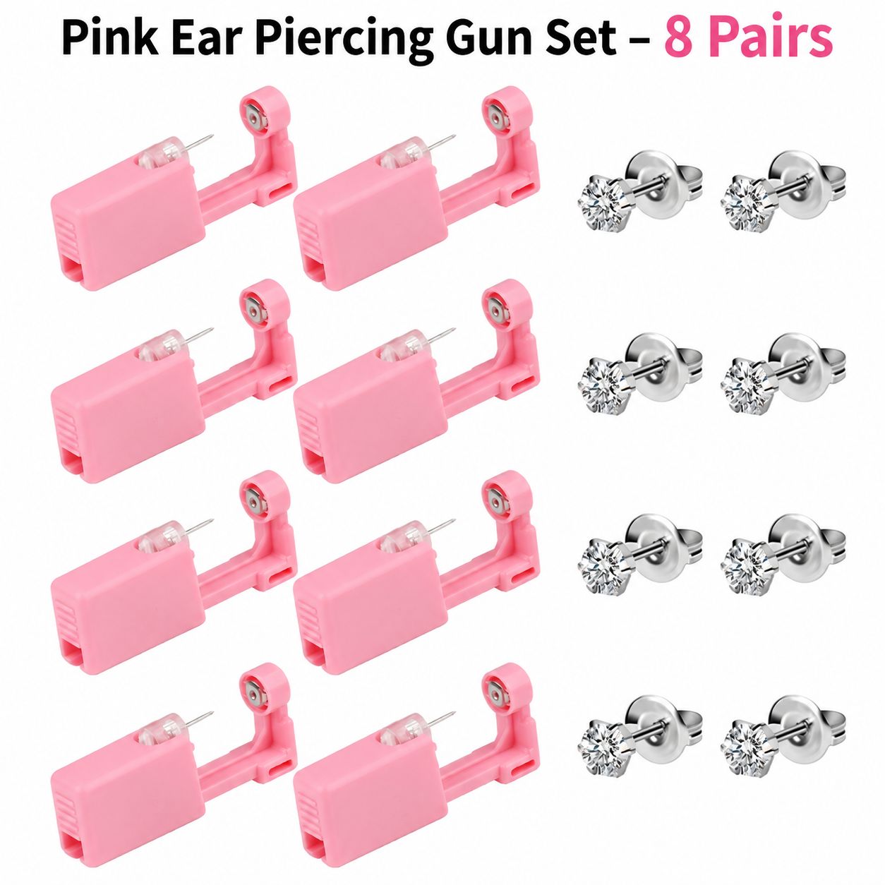 Pink Ear Piece Gun -253 Crown Bai Hao 8-piece Set
