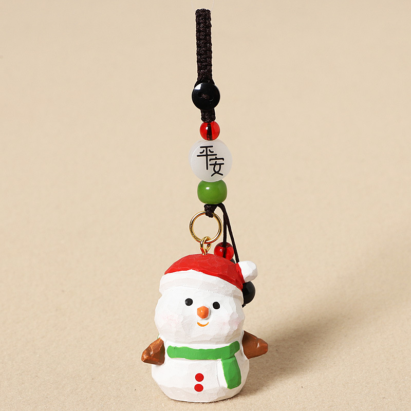 3:Wooden carved snowman - peace & prosperity edition