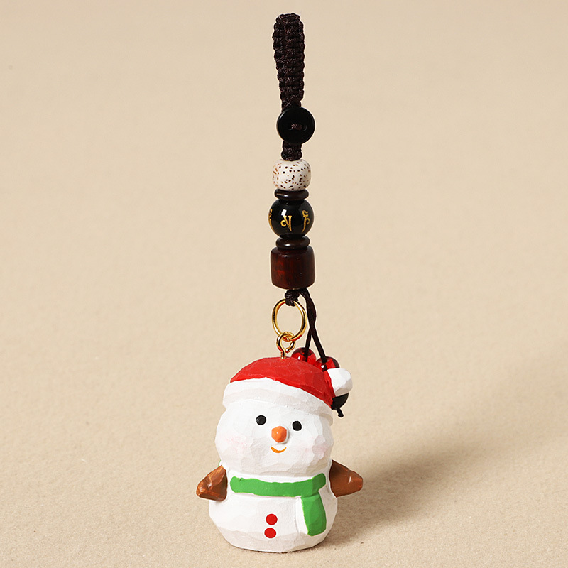 4:Wooden carved snowman - six-syllable mantra edition