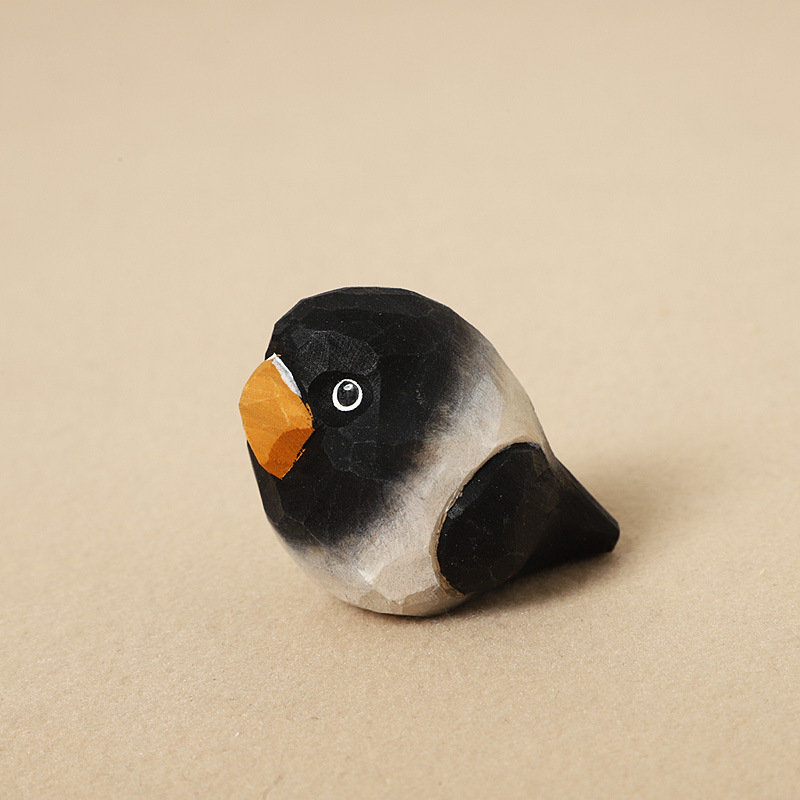 5:Wood carving charcoal black parrot - ornament style