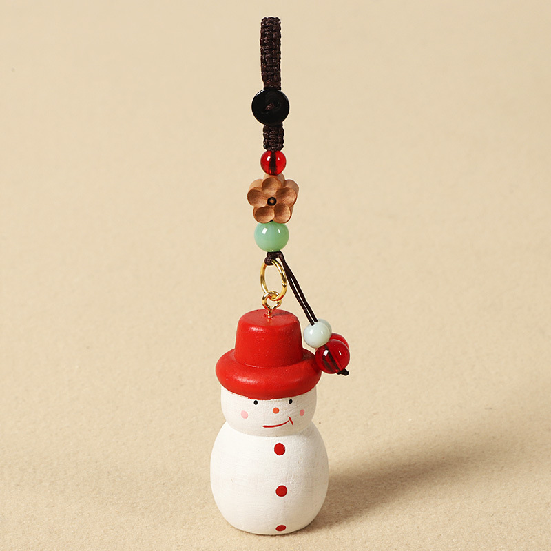 Wooden snowman - peach wood plum blossom design