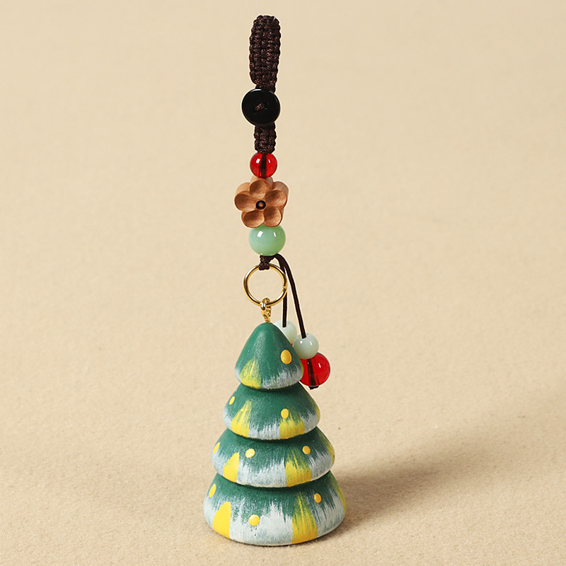 Wood carving christmas tree-peach wood plum blosso