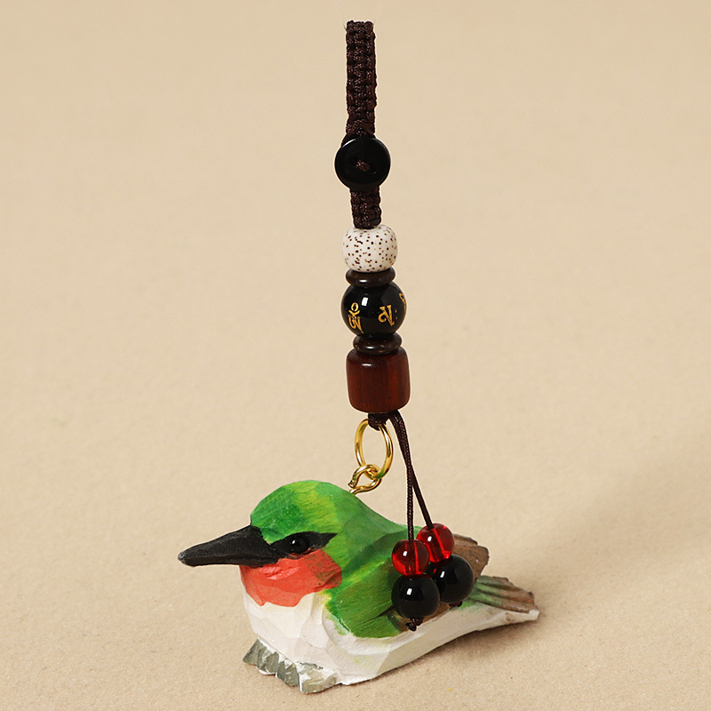 Wood carving hummingbird-six-character mantra