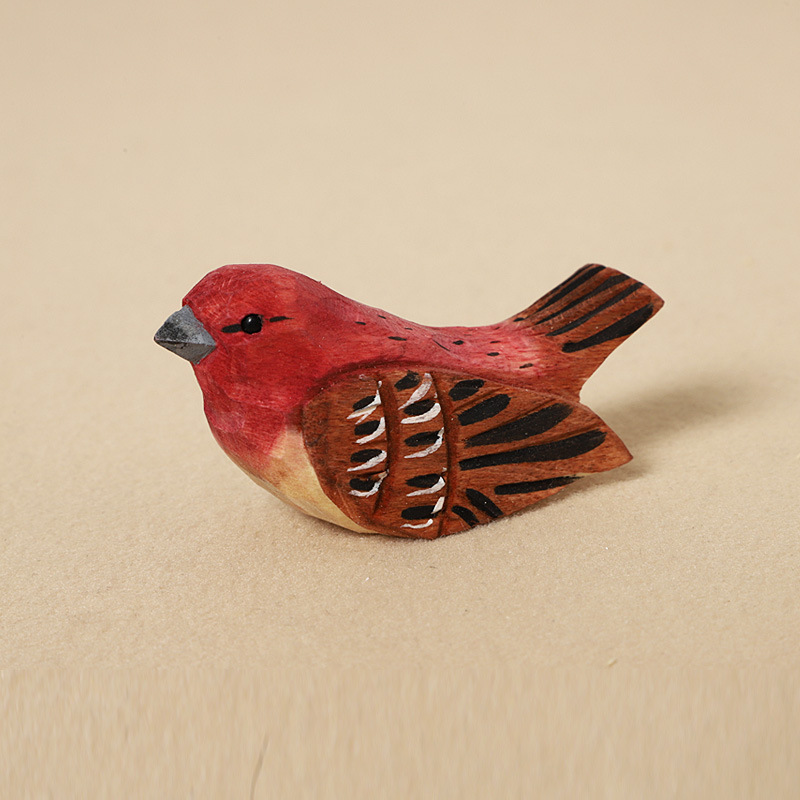 Wood carving pink eyebrow suzaku-ornament style