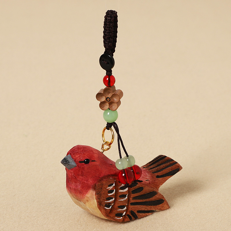 Wood carving pink eyebrow suzaku-peach wood plum b