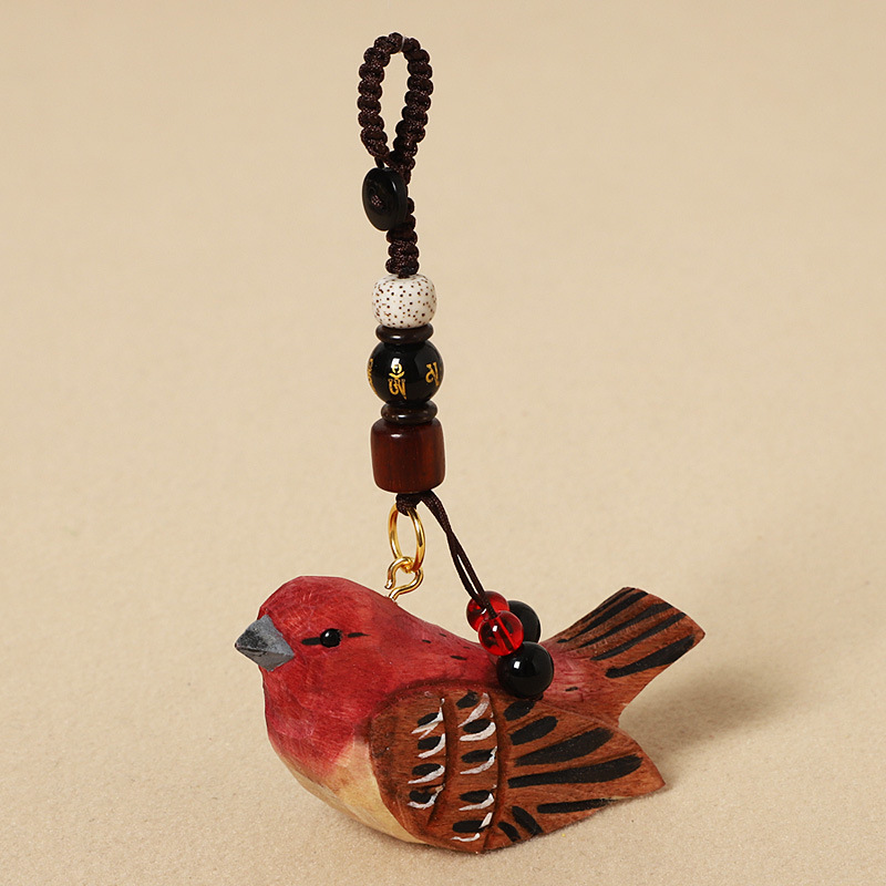 Wood carving pink eyebrow suzaku-six-character man