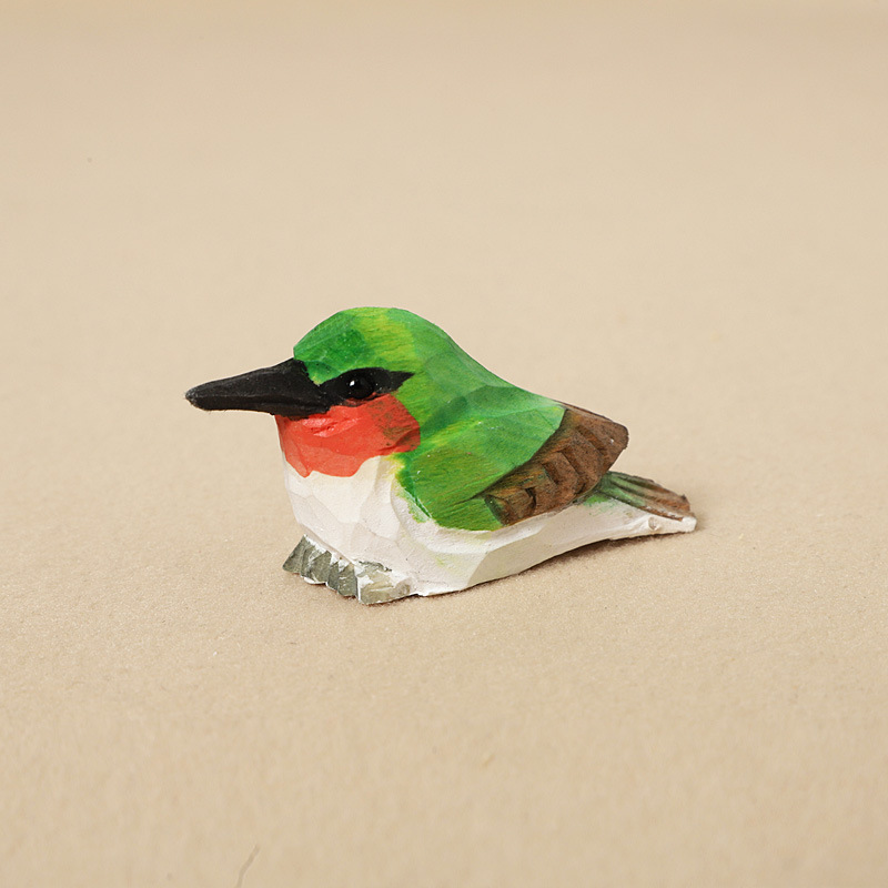1:Wood carving hummingbird-ornament style