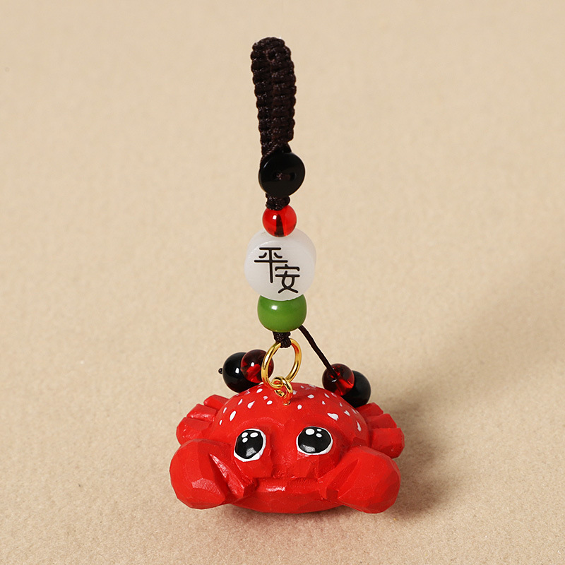 Wooden carved crab - peace & prosperity edition