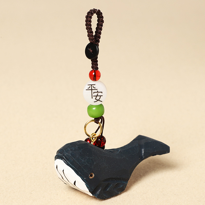 7:Wood carving striped blue whale-safe model