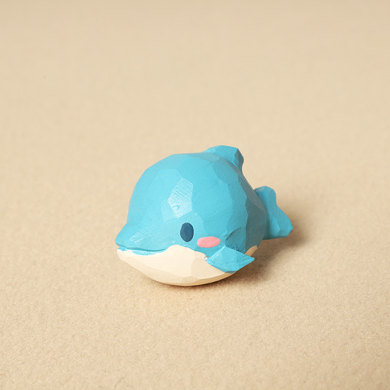 Wood carving big dolphin-individual ornament
