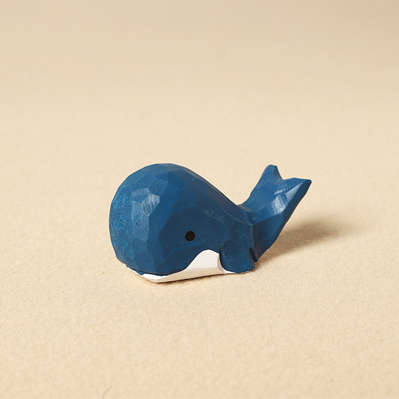 Wood carving blue whale-individual ornament