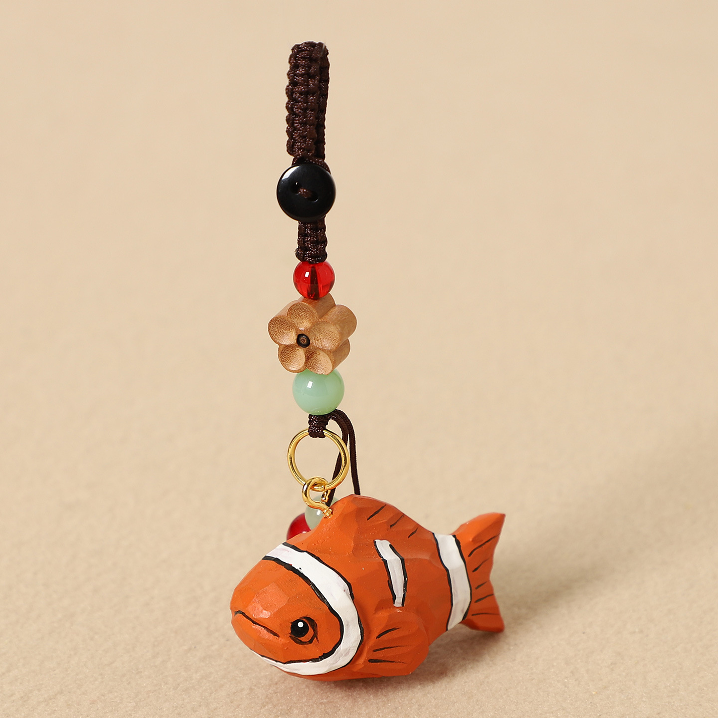 Wood carving clown fish-peach wood plum blossom st