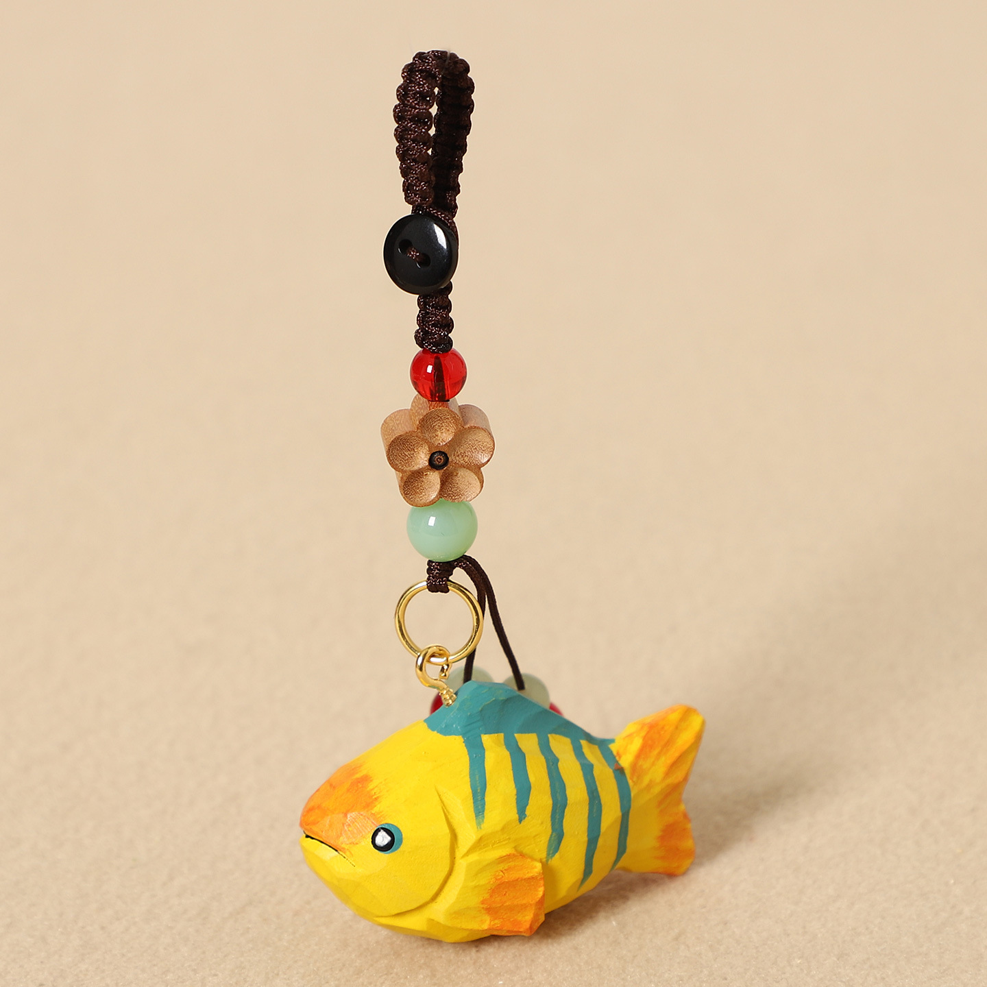 Wood carving tropical fish-peach wood plum blossom