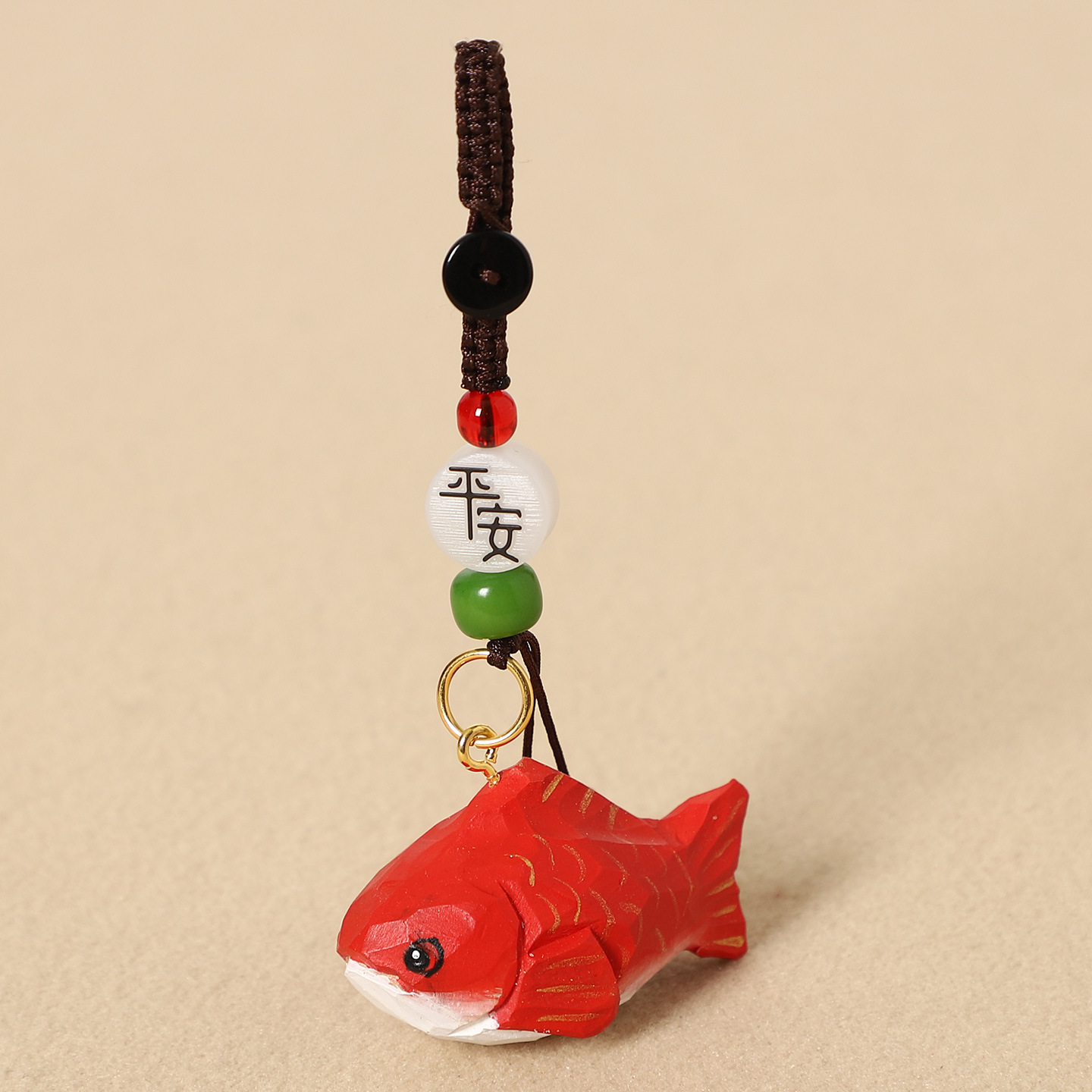 Wood carving small koi-safe style