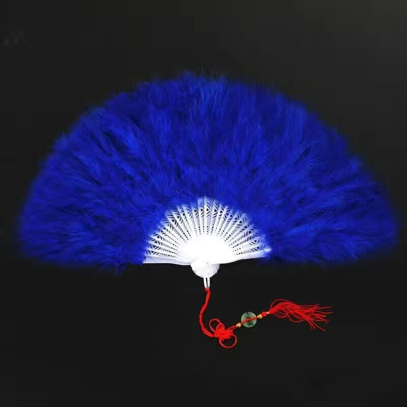 28 PCs feather fan Blue