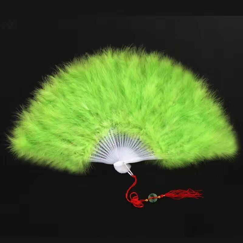 28 PCs feather fan Green