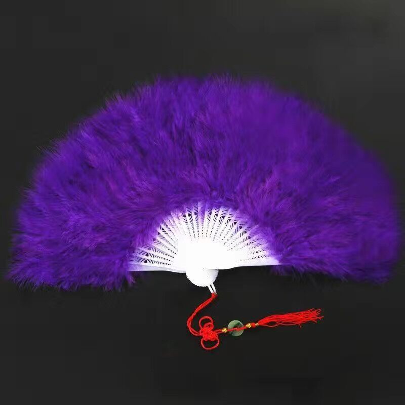 28 PCs feather fan purple