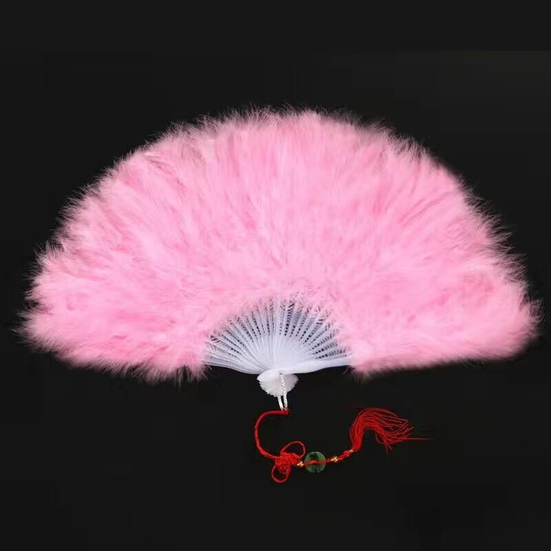 28 PCs feather fan pink