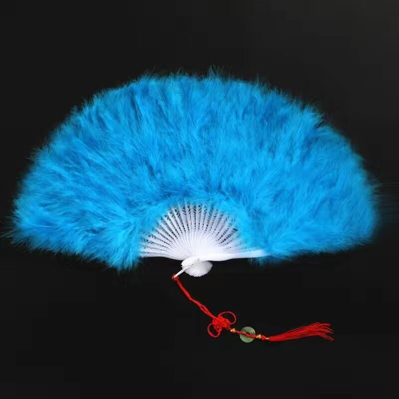 28 PCs feather fan Lake Blue