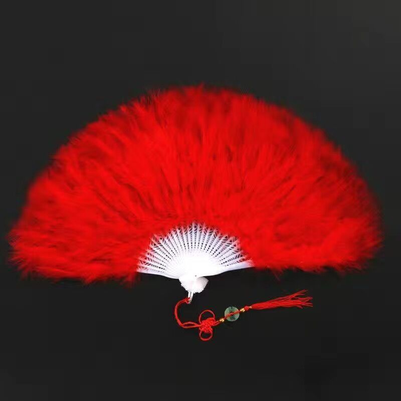 28 PCs feather fan Red