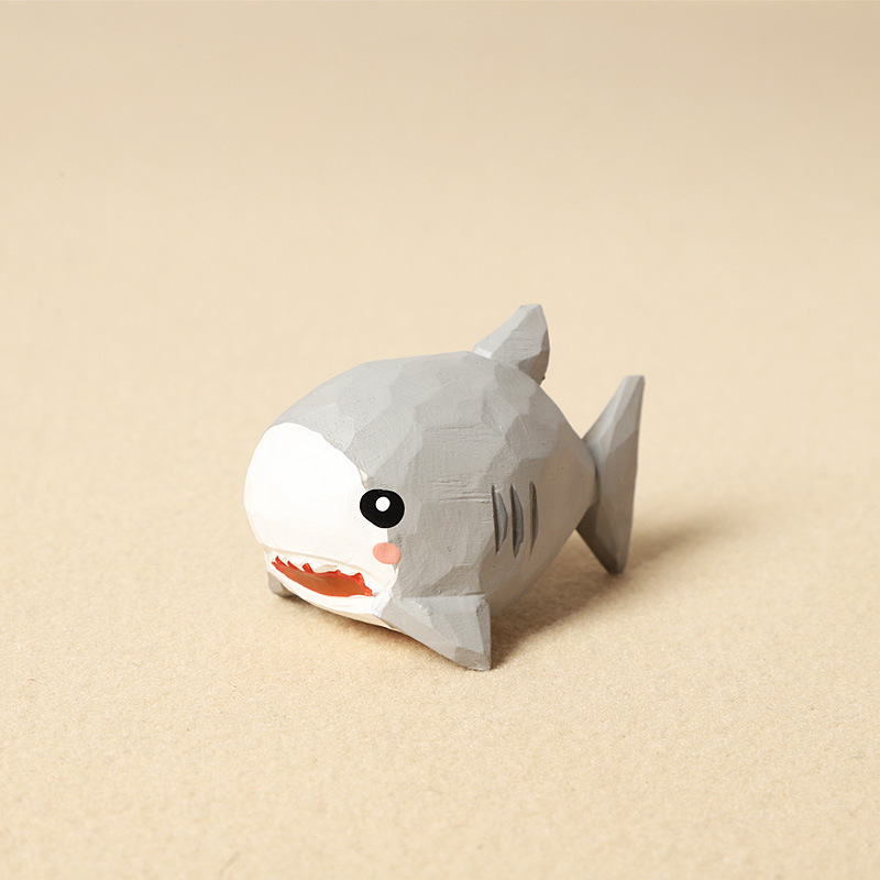 Wood carving shark-individual ornament