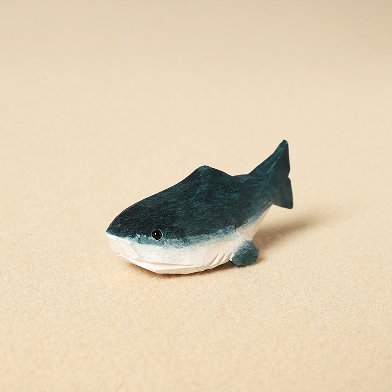 5:Wooden carved shark - single ornament