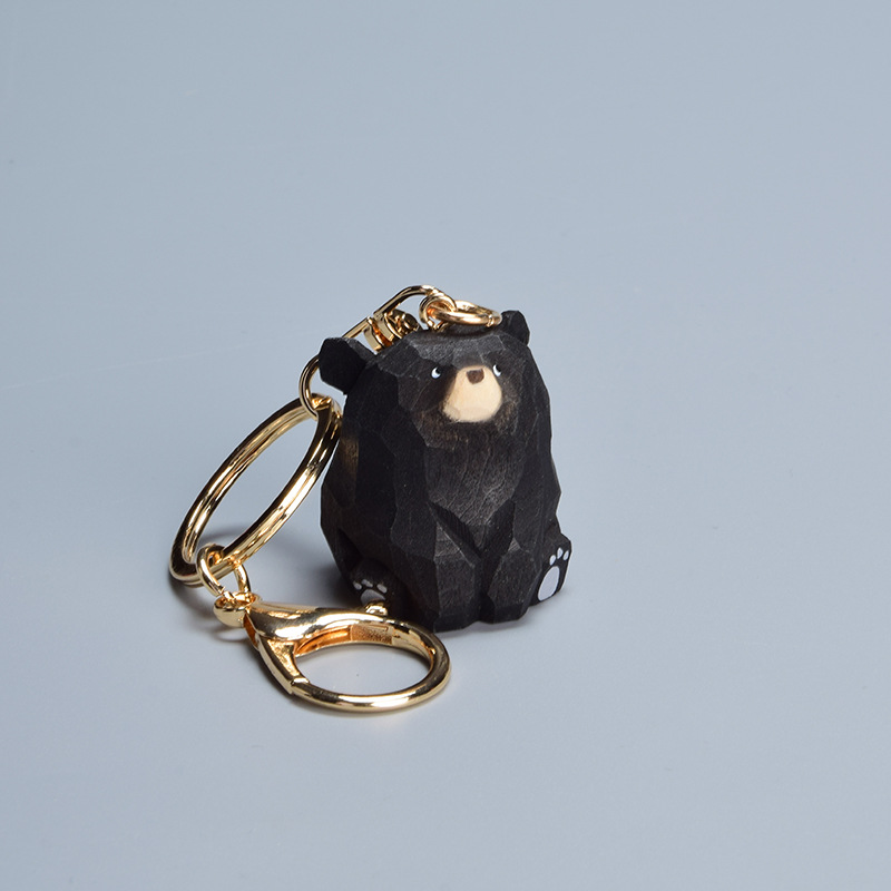 3:Pendant-wood carving little black bear