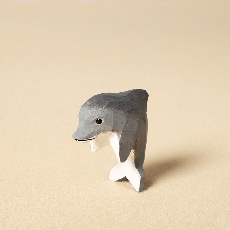 Wood carving dolphin-individual ornament