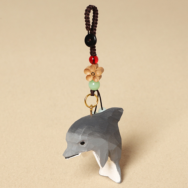 Wood carving dolphin-peach wood plum blossom style
