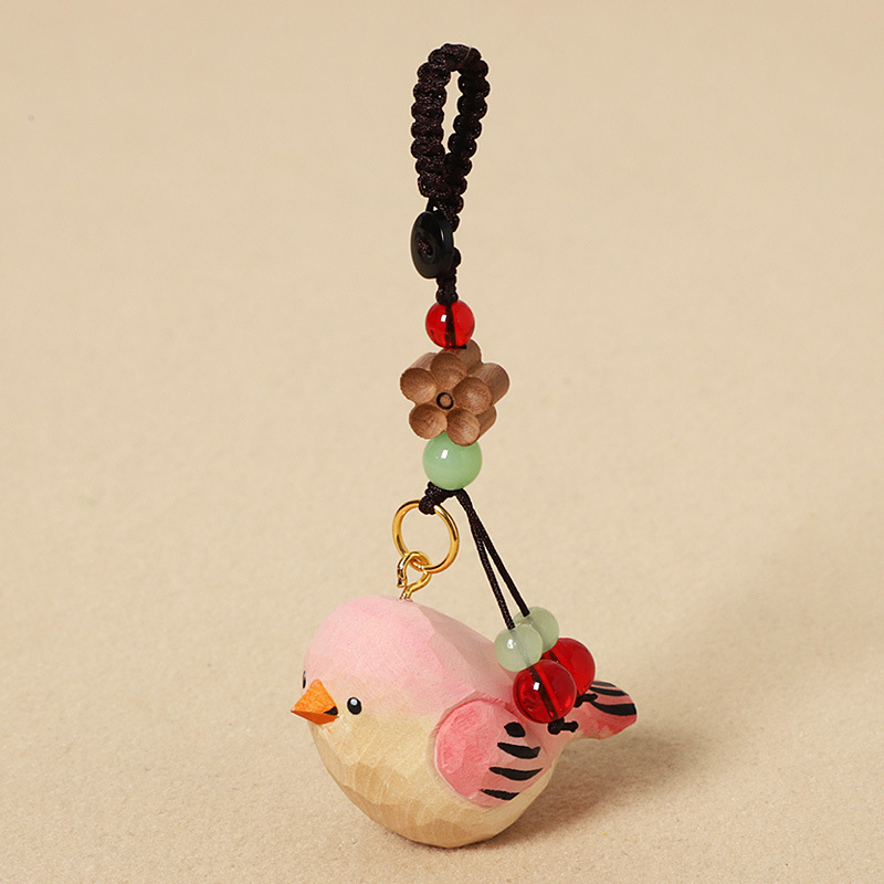 Wood Carving Figurine - Peach Wood Plum Blossom De