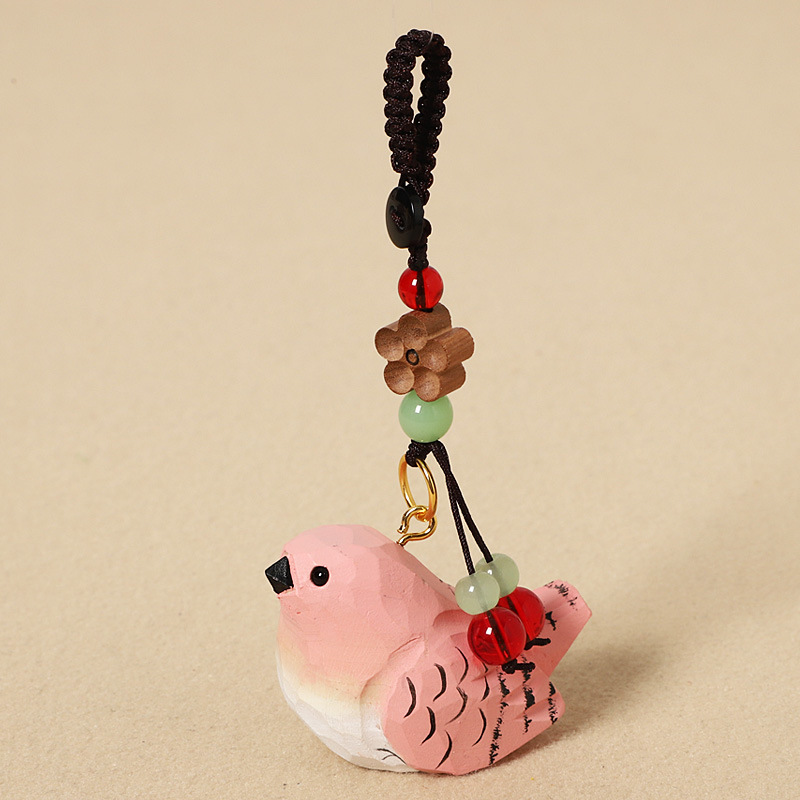 Wood carving xiaobei suzaku-peach wood plum blosso