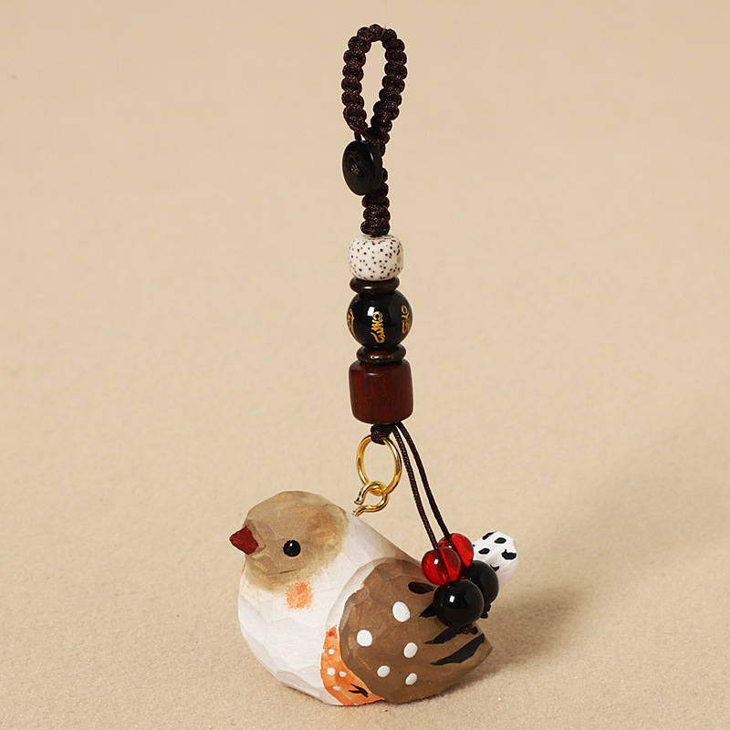 8:Wood carving small pearl bird-six-character mantra