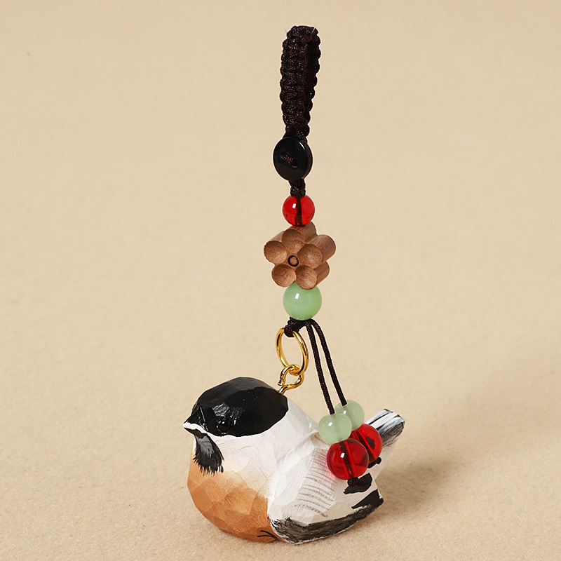 14:Wood carving magpie-peach wood plum blossom style
