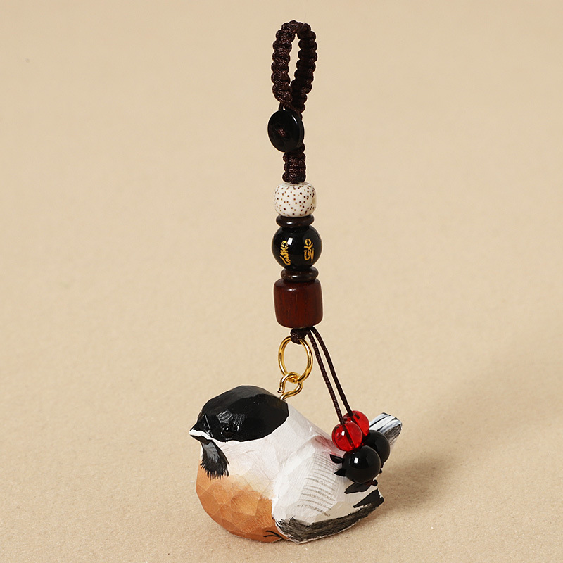 16:Wood carving little magpie-six-character mantra