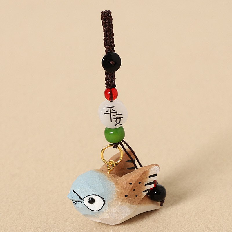 7:Wood-carved brown bird with wings - Peaceful style