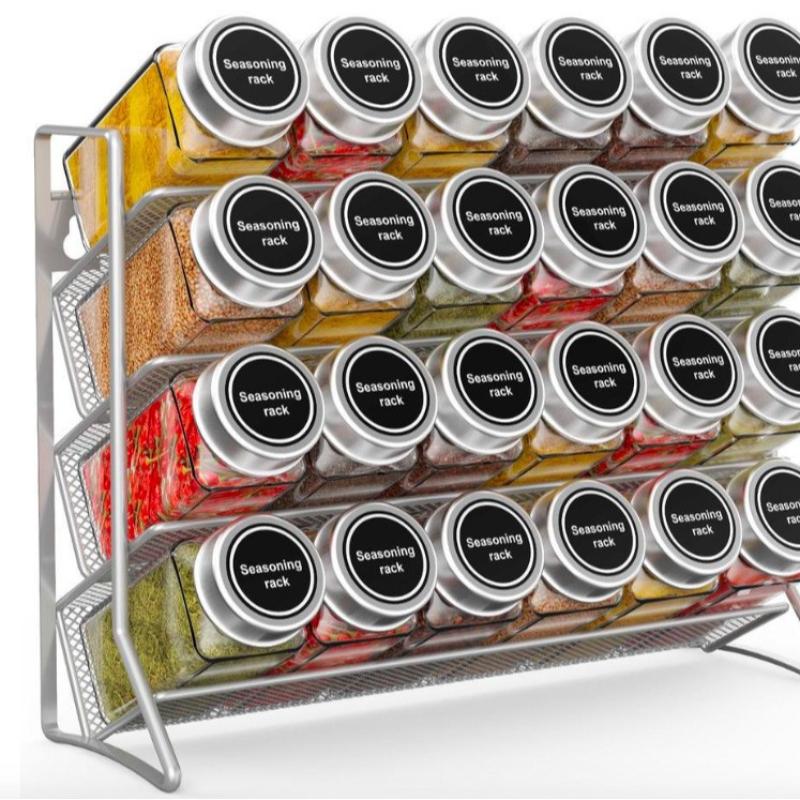 (pack of 2) silver three-layer spice rack
