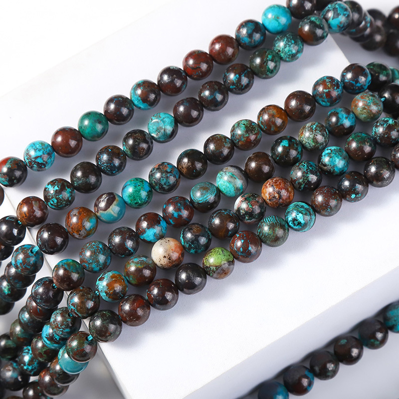 Peru Phoenix Pine chrysocolla 6mm/63pcs