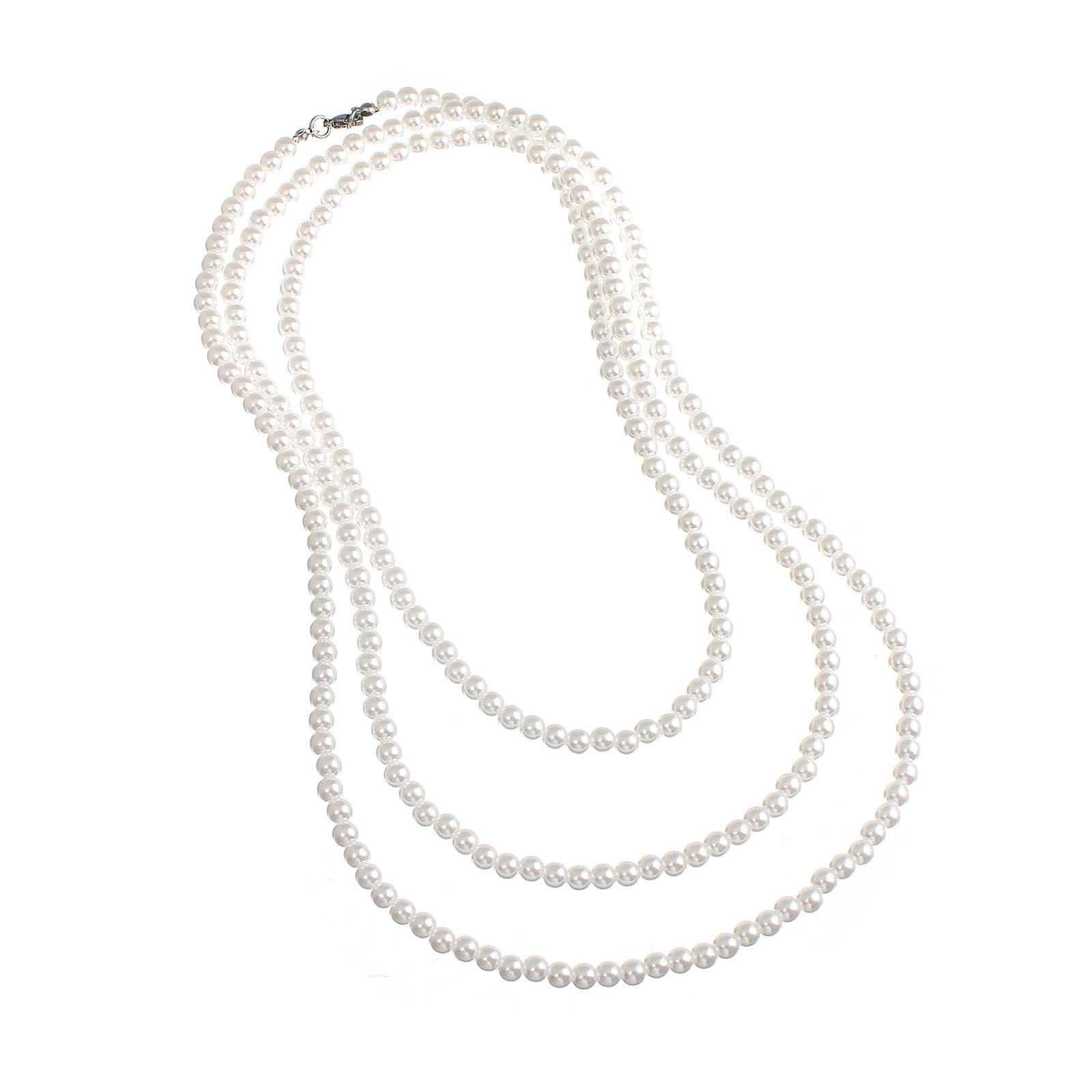 2:6mm imitation pearl 150cm long necklace