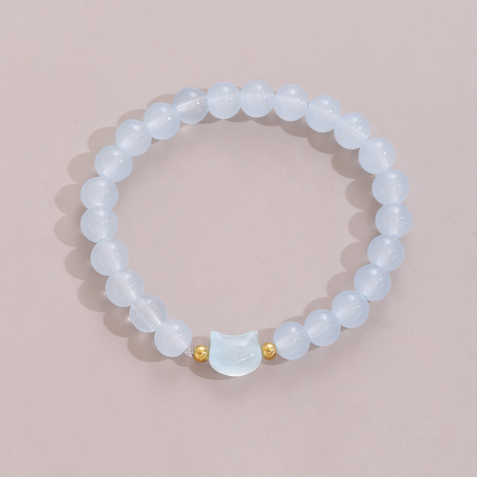 4:1 piece kitten beaded bracelet light blue