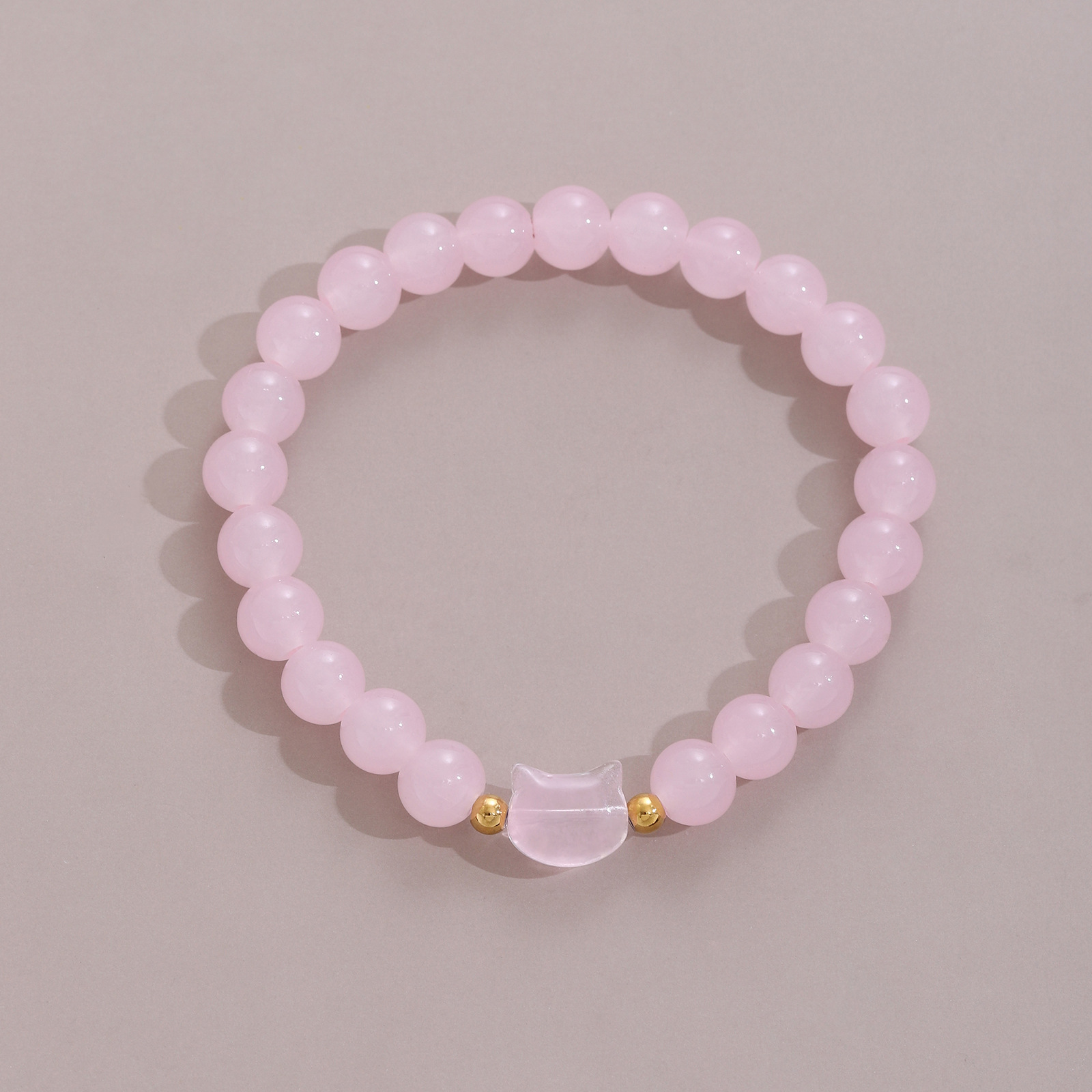 5:1 piece kitten beaded bracelet light pink